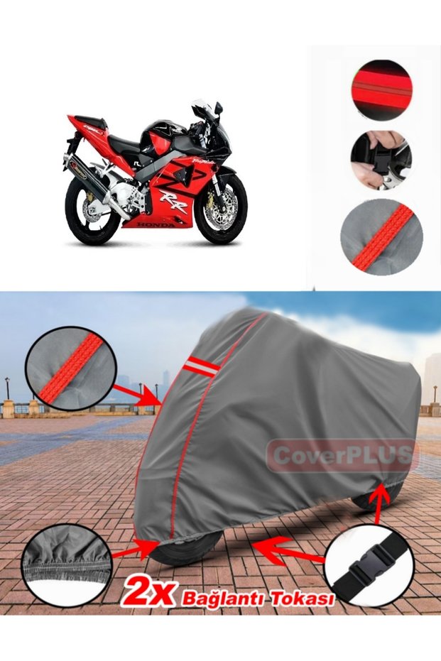 Honda Cbr 954 Rr Tarpaulin Motor Tarpaulin Motorbike Cover Tent Red Stitched Gray