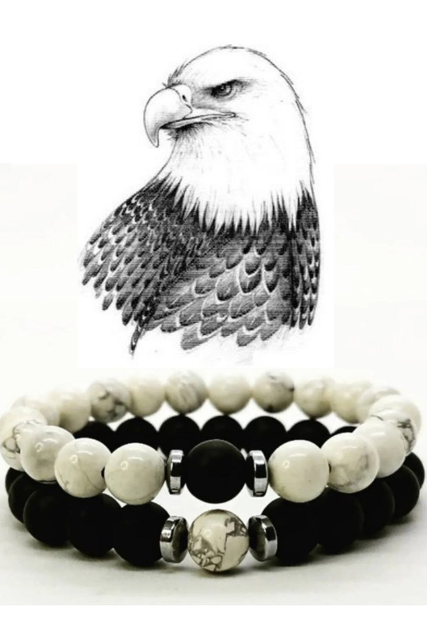 Beşiktaş Black and White Fan Natural Stone Bracelet | Stylish and Meaningful Accessory 1903 Bjk
