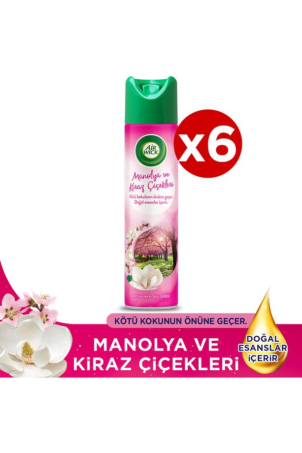 Airwick Aerosol 300 Ml. Manolya Ve Kiraz Çiçekleri (6'LI) - 1