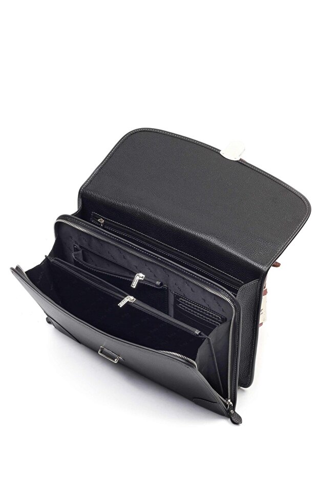 Black Leather Briefcase - 255 2 Model - 3