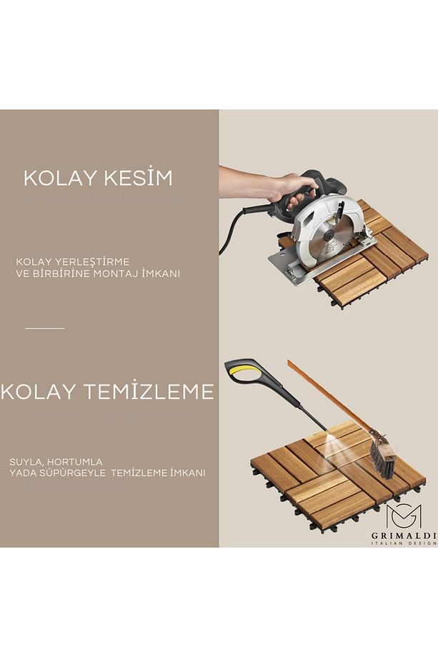 İthal Parke Balkon Teras Yer Döşemesi Masif ,karo Zemin Kaplama Akasya Ağacı 1 Kutu 10 Adet 0,9 M2 - 8