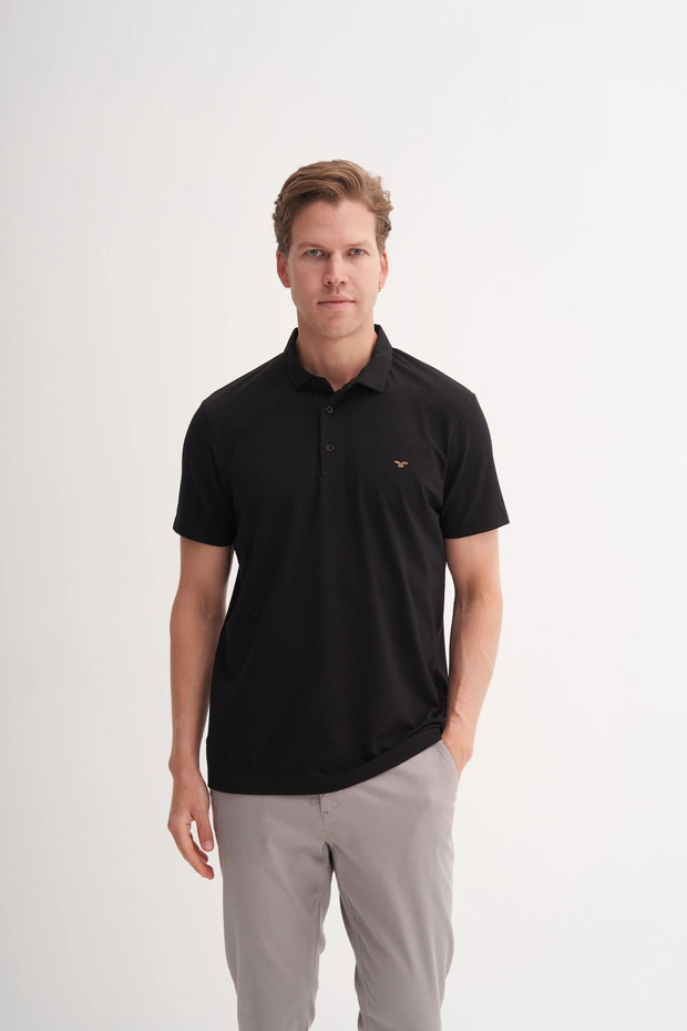 Slim Fit Polo Neck Lycra Comfortable Plain Knitted T-Shirt 4008