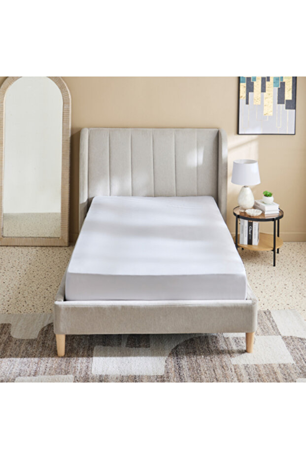 Derby Solid Microfiber Single Fitted Sheet 90x190+20 cm - 2