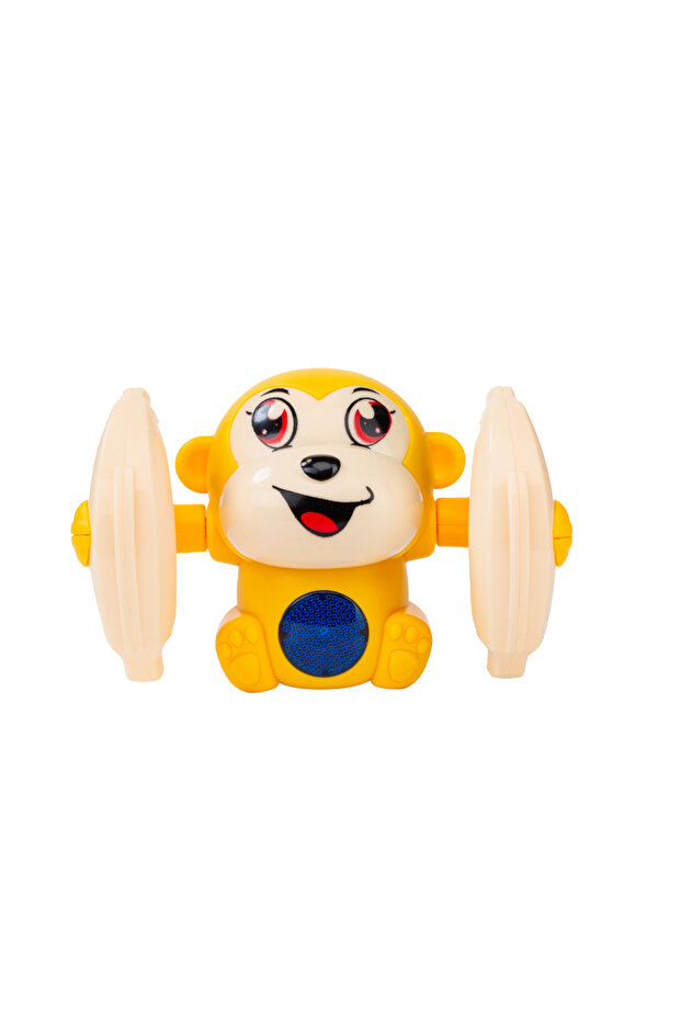 Animal Cartoon Model Monkey With Voice Control, Light, Sound & 360° Rotation-Yellow-DHT-MT-10644