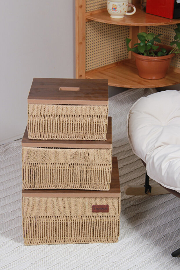 Versatile storage basket set with distinctive lampshade - 3