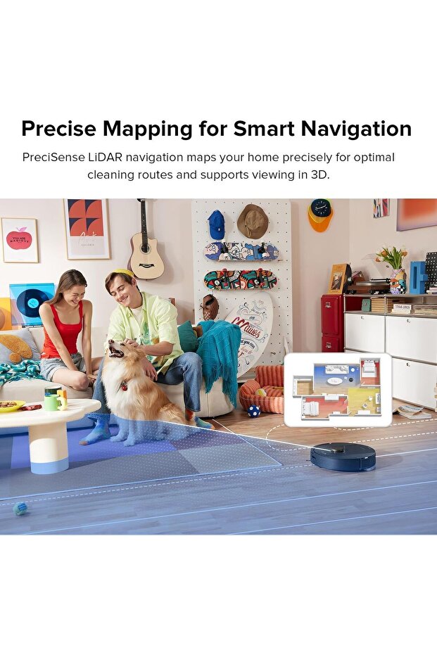 Q5 Pro Robot Vacuum and Mop Combo, 5500Pa Suction, DuoRoller Brush, LiDAR Navigation - 6