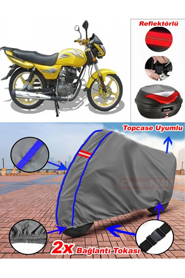 Blue Stitched Gray Arora Ar 100-19 Elegant Tarpaulin Topcase Rear Bag Compatible Motor Tarpaulin