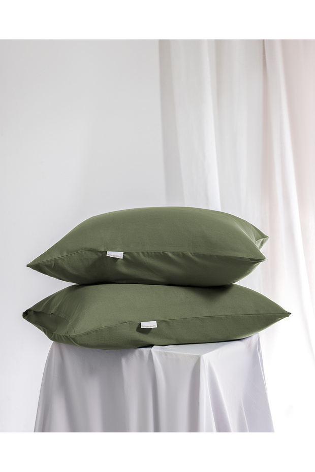 Ciel 100% Cotton Satin 2-Piece Pillow Case - Khaki