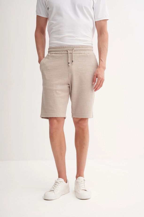 Jakarlı Regular Fit Örme Bermuda Şort 6073 - 1