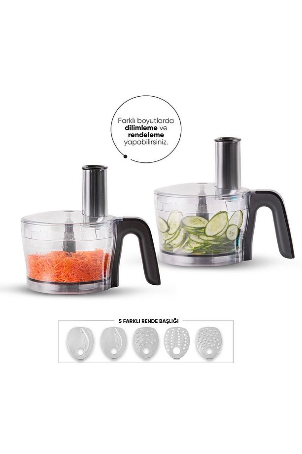 Rendeleme, Dilimleme, Yoğurma ve Çırpma 10 Ürün 1 Arada Mutfak Robotu, Blender Seti 2000w - 4