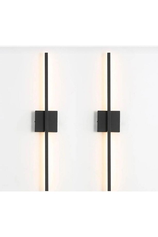 Modern Dekoratif Pilli Kare Led Duvar Aplik Siyah (1 ADET) - 3