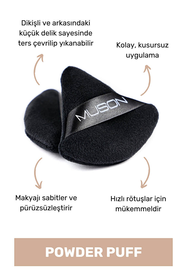 Powder Puff -Üçgen Yumuşak Pamuksu Pudra Süngeri - 1