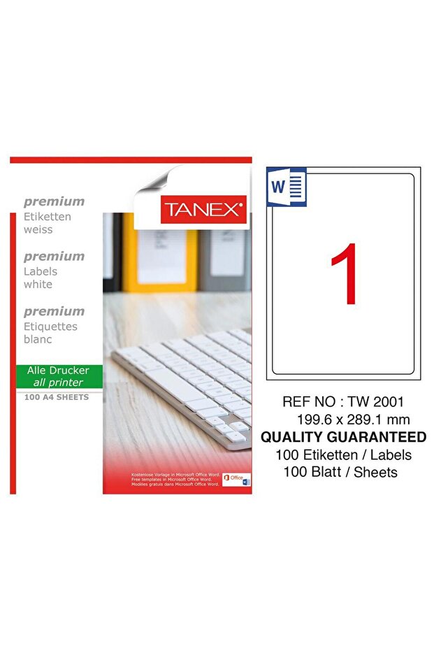 Tw-2001 White Label 199.6 mm X 289.1 mm