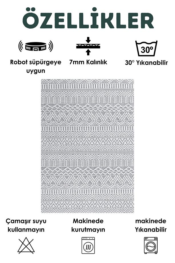 Dijital Baskılı Yıkanabilir Kaymaz Taban Salon Halısı, Yolluk, Mutfak Ve Çocuk Halısı (71) - 2
