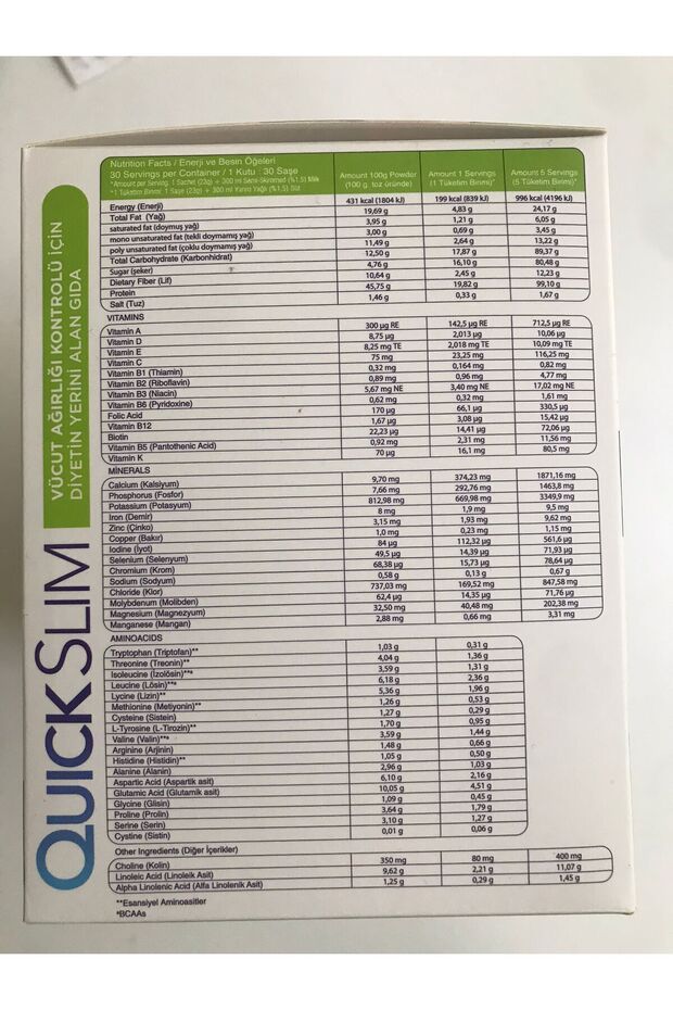 Quick Slim Öğün Yerine Geçen Shake, Karışık Kutu, 30 Saşe, Öğün Tozu, Protein Shaker - 9