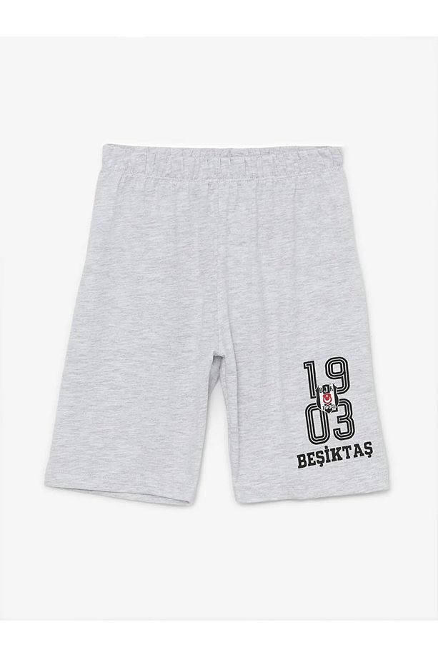 LCW Kids Beli Lastikli 1903 Beşiktaş Baskılı Erkek Çocuk Pijama Şort 2'li - 3