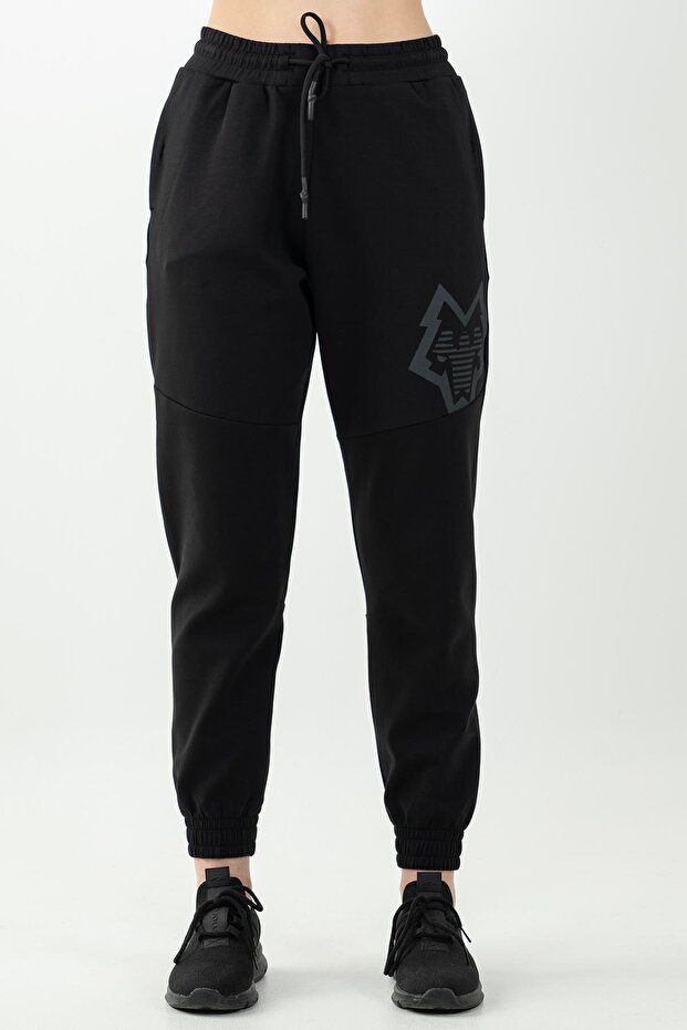 Comfort Women's Turn-Up Leg Black Trousers
