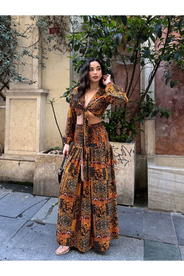 Double Suit with Blouse and Skirt