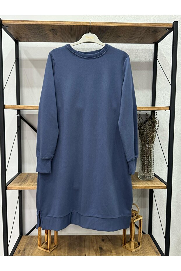 % 100 Pamuklu kadın basic uzun tunik - 1