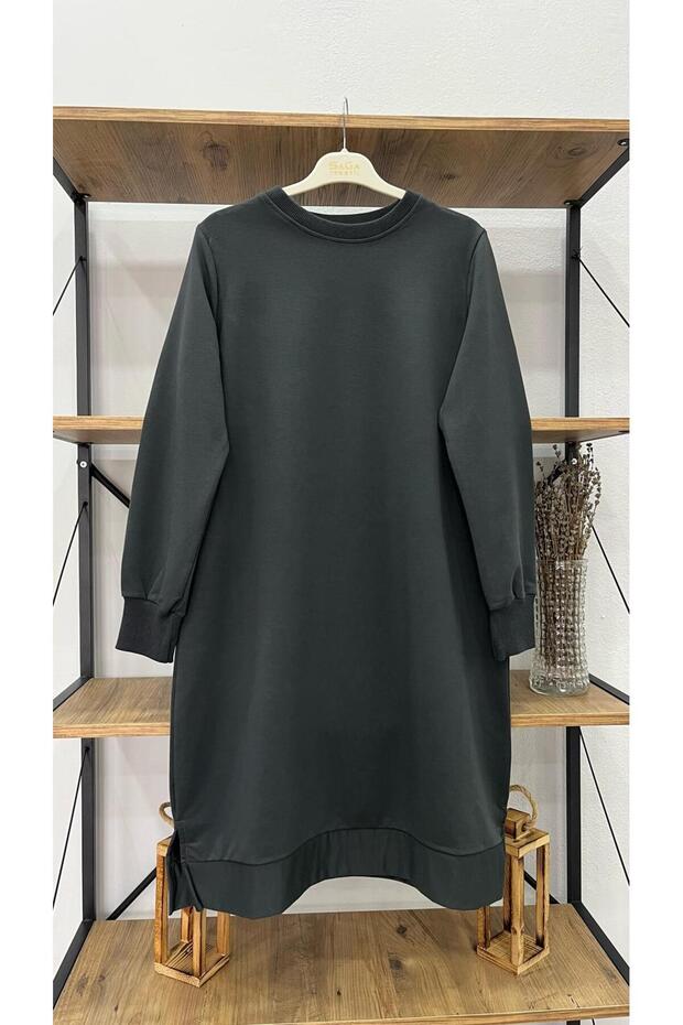 % 100 Pamuklu kadın basic uzun tunik - 1