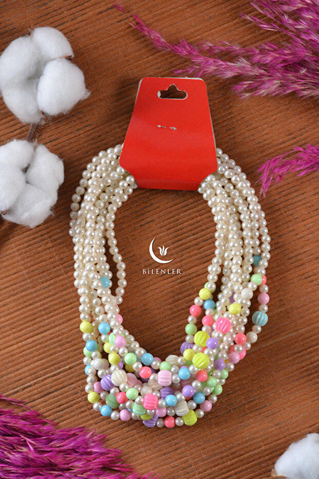 Colorful Beaded Girl's Necklace, Gift-Daily (10 Pieces)