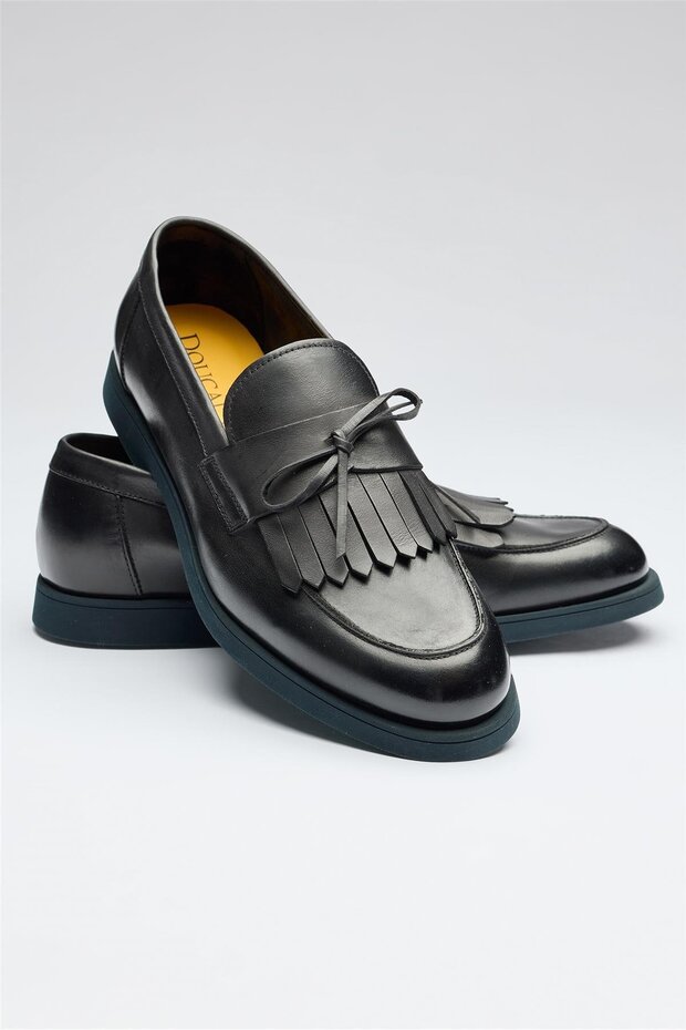 Lacivert Deri Loafer - 2