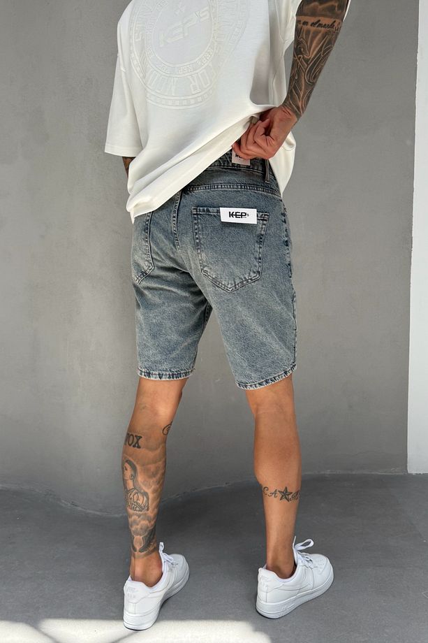 Mavi Denim Kumaş Yıkamalı Erkek Jean Kot Şort Mz591 - 3
