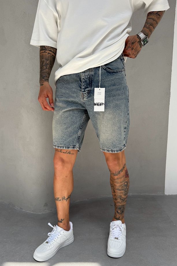 Mavi Denim Kumaş Yıkamalı Erkek Jean Kot Şort Mz591 - 2