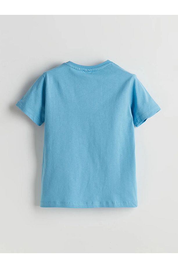 LCW ECO Mavi Bisiklet Yaka Erkek Çocuk Şortlu Pijama Takımı - 3