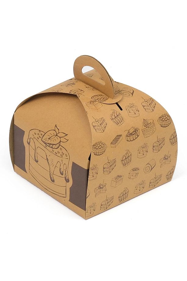 Kraft Mono Turta Kutusu 12x12x9,5 cm 100 Adet - 2