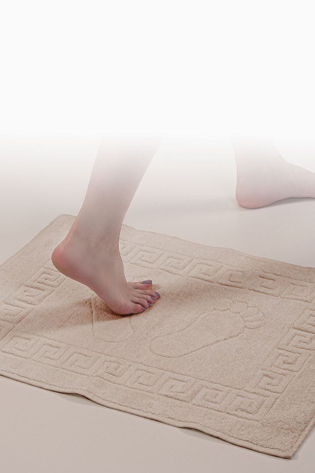 3 Adet %100 Pamuk En Iyi Emici Ayak Havlusu : Konforlu Banyo Paspası 50x70cm Terra Kahve Bej - 3