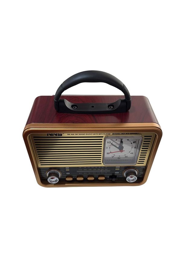 NS-8898BT Nostaljik Radyo Analog Saatli FM Radyo Bluetooth Hoparlör USB TF AUX MP3 Çalar - 6