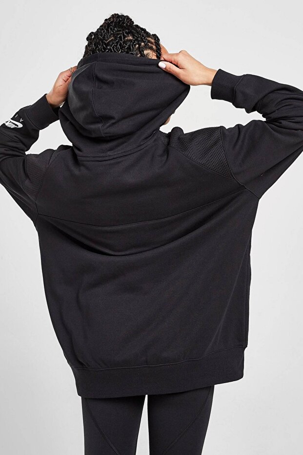 Air Oversize kapucnis női oversize laza szabású pulóver fekete - 2