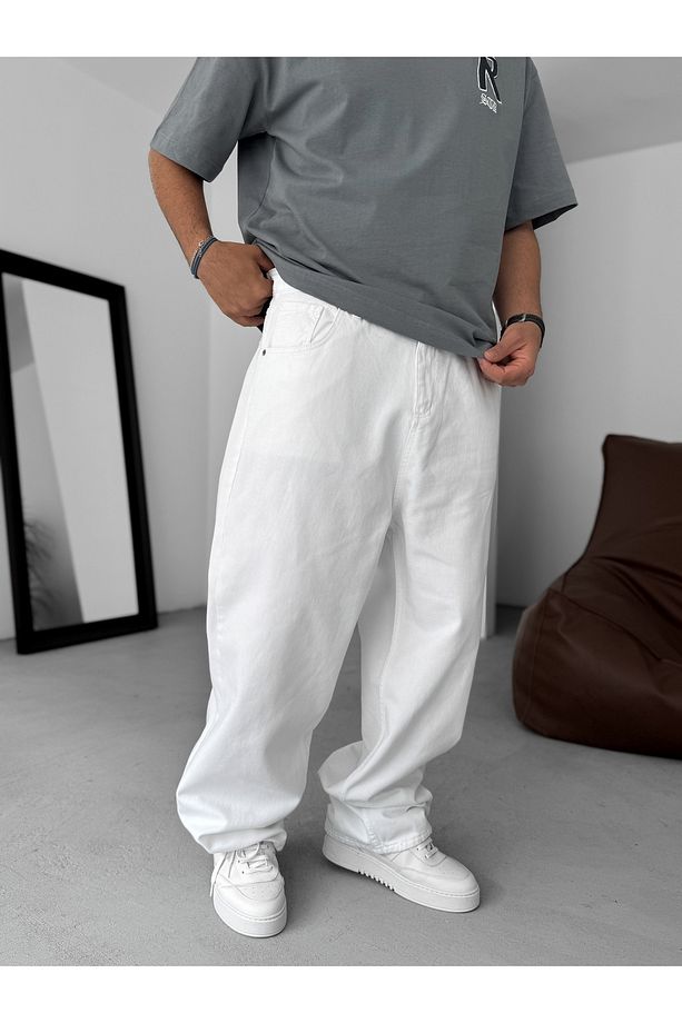 Beyaz Baggy Jean KE-709 - 2