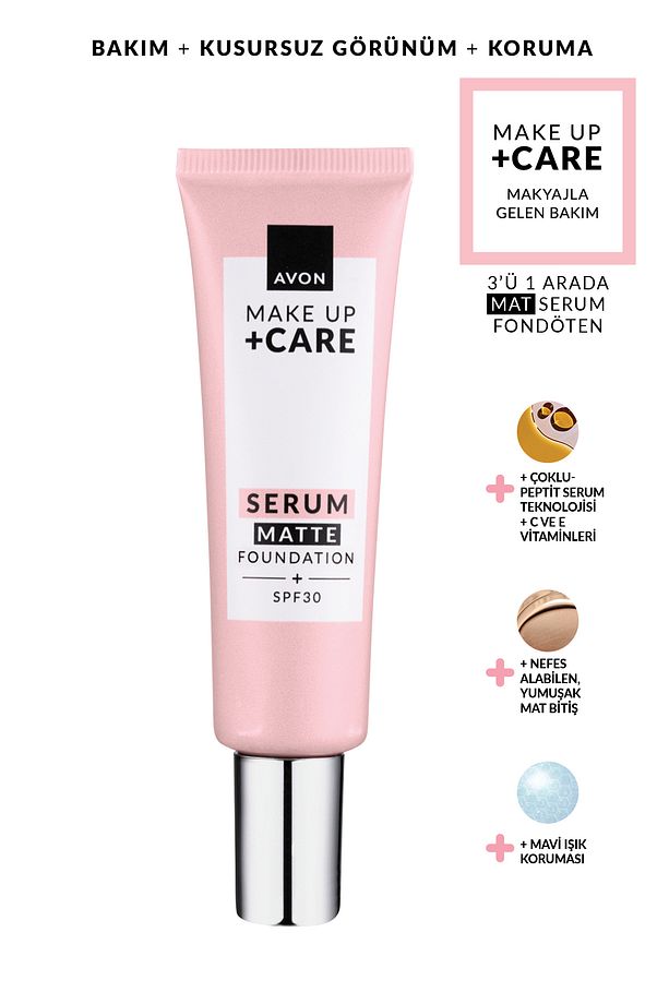 Make Up + Care 3!ü 1 Arada Mat Serum Fondöten 30ml - 140P Light Ivory - 1