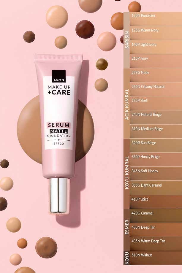 Make Up + Care 3!ü 1 Arada Mat Serum Fondöten 30ml - 345N Soft Honey - 4