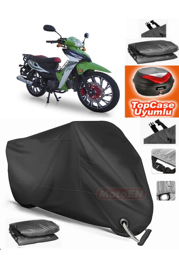 Black Lock Compatible Motolux Africa King Tarpaulin Topcase Rear Bag Compatible Motor Tarpaulin