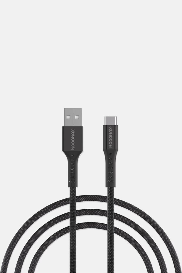 كابل USB من القماش من النوع C MX064، أسود - 1