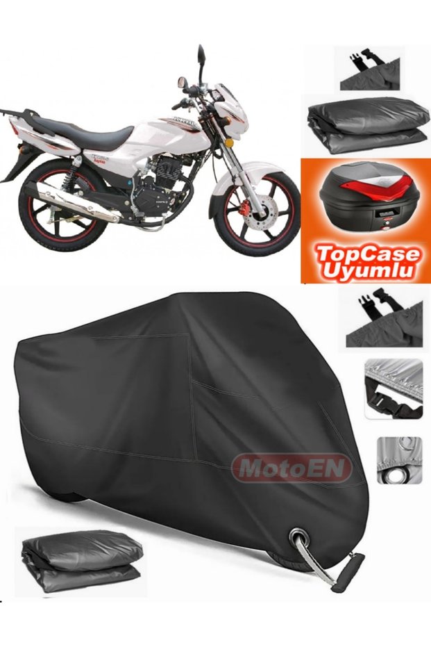 Black Lock Compatible King Motor Kr-150-G Tarpaulin Topcase Back Bag Compatible Motor Tarpaulin