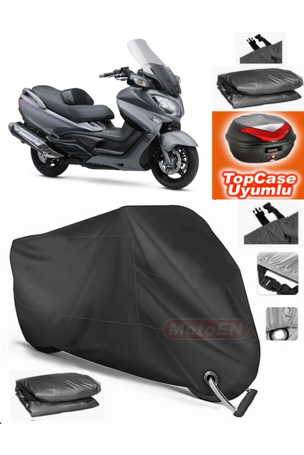 Black Lock Compatible Suzuki Burgman an 650 Abs Tarpaulin Topcase Rear Bag Compatible Motor Tarpaulin