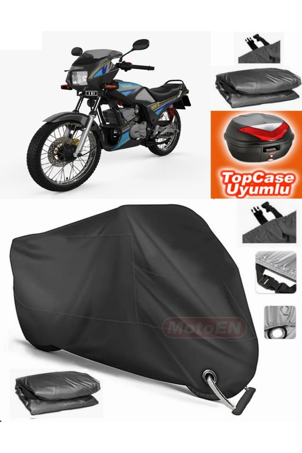 Black Lock Compatible Yamaha Rx-Z Tarpaulin Topcase Rear Bag Compatible Motor Tarpaulin