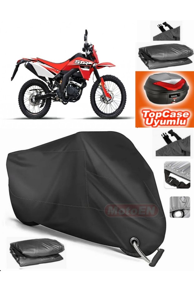 Black Lock Compatible Kuba Str 250 Tarpaulin Topcase Rear Bag Compatible Motor Tarpaulin