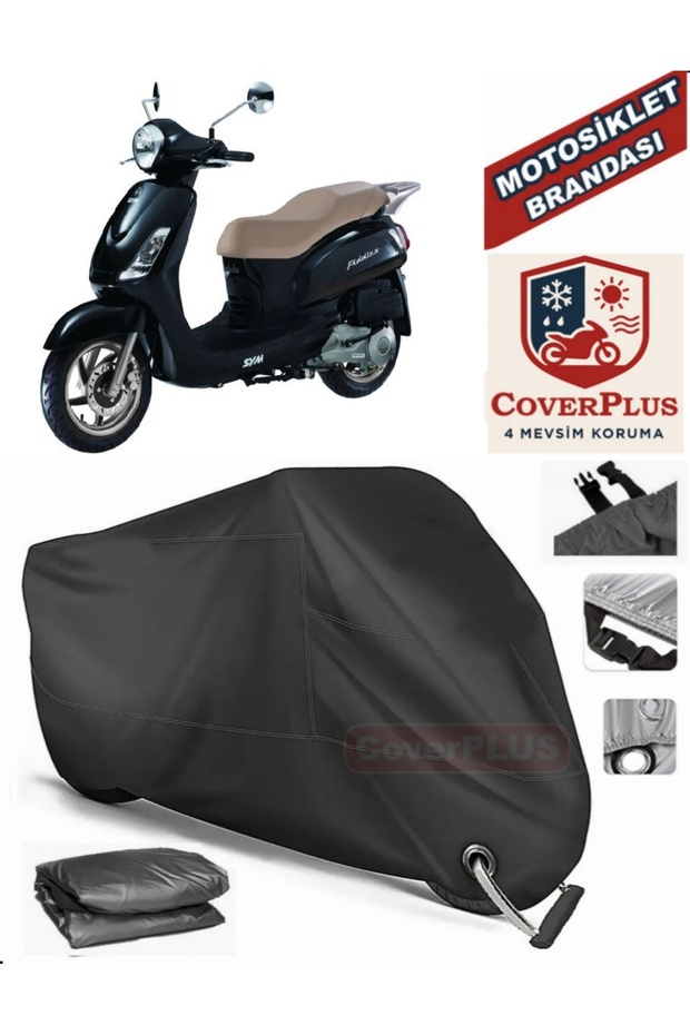 Black Lock Compatible Sym Fiddle Ii 125 Motor Tarpaulin Motorcycle Tarpaulin Cover Tent