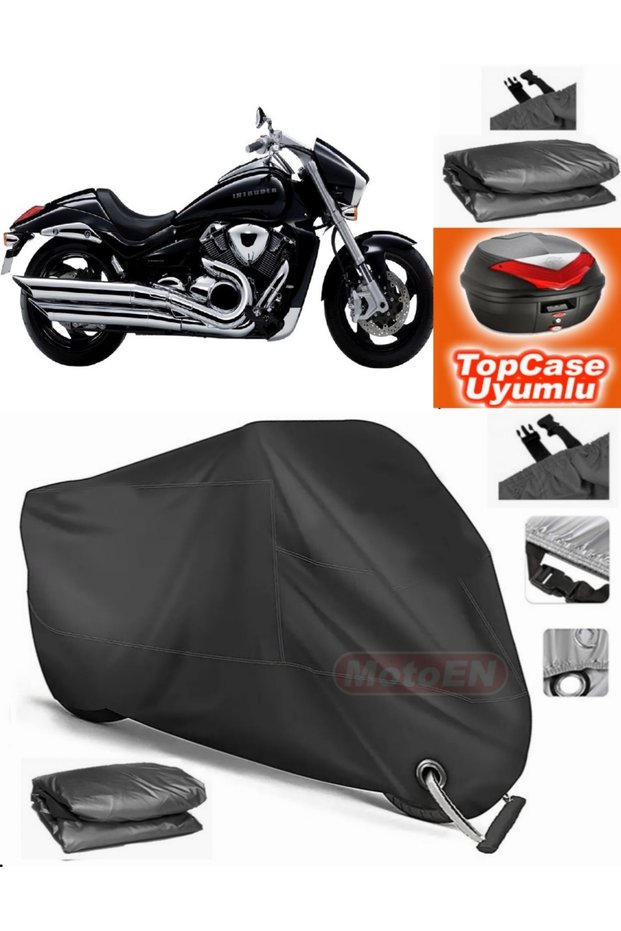 Black Lock Compatible Suzuki Vzr 1800 Intruder Tarpaulin Topcase Rear Bag Compatible Motor Tarpaulin