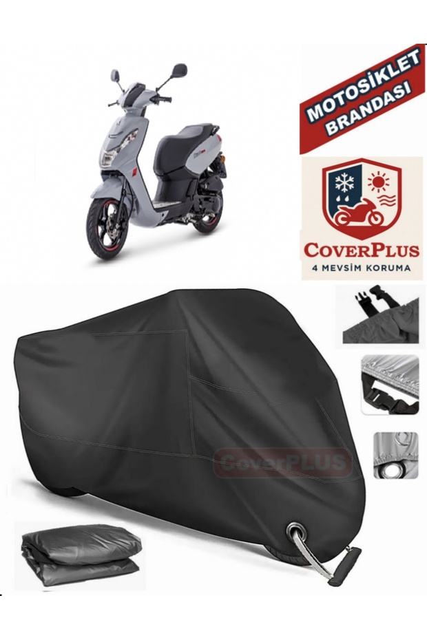 Black Lock Compatible Peugeot Kisbee 50 Motor Tarpaulin Motorcycle Tarpaulin Cover Tent