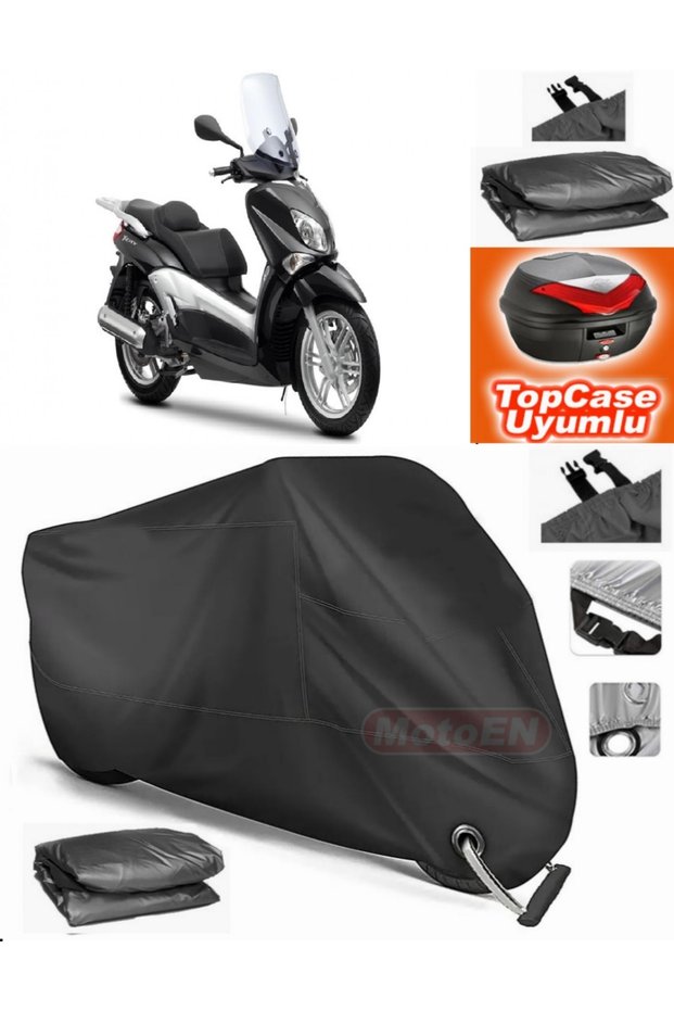 Black Lock Compatible Yamaha X-City 250 Tarpaulin Topcase Rear Bag Compatible Motor Tarpaulin