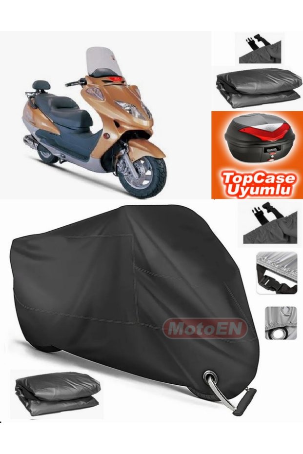 Black Lock Compatible Steel Motor Tiger 150 Tarpaulin Topcase Back Bag Compatible Motor Tarpaulin