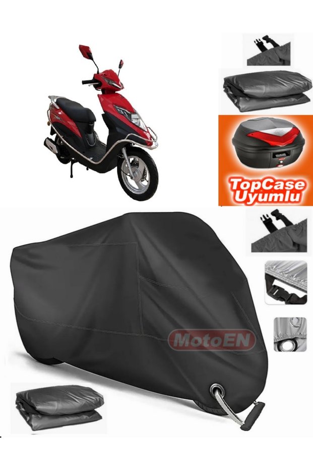 Black Lock Compatible Apachi Pusat Tarpaulin Topcase Rear Bag Compatible Motor Tarpaulin