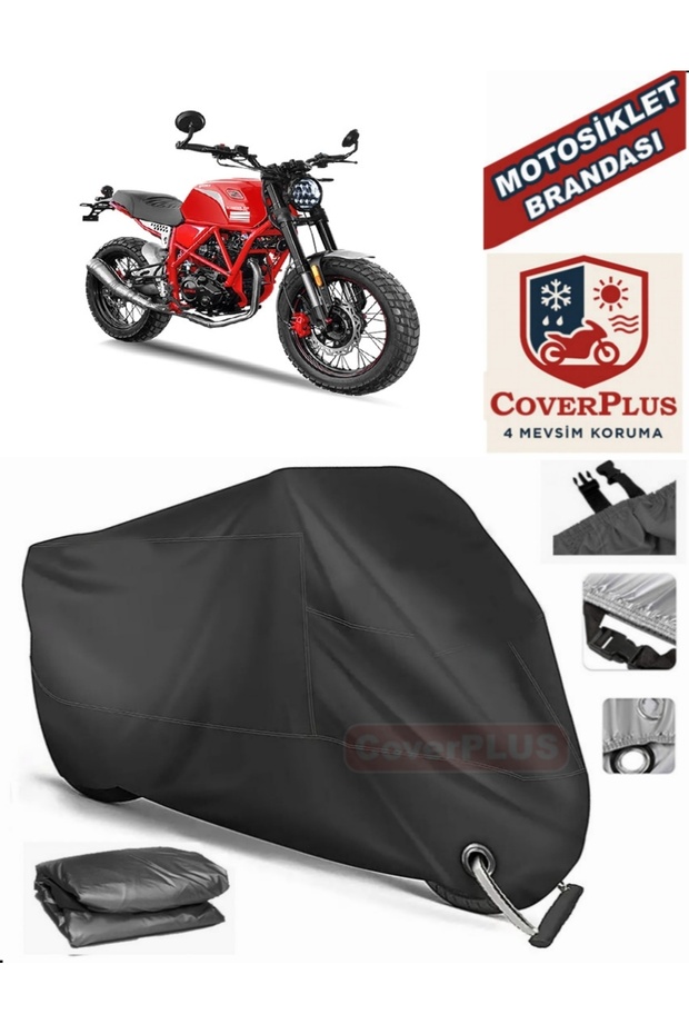 Black Lock Compatible Yuki Zy125-15A Scrambler Motor Tarpaulin Motorcycle Tarpaulin Cover Tent
