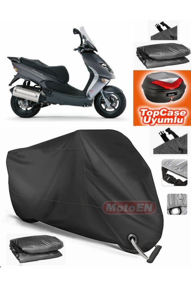 Black Lock Compatible Aprilia Leonardo 250 Tarpaulin Topcase Rear Bag Compatible Motor Tarpaulin